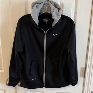 Nike Black and Gray Hoodie- Kids XL